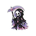 Pastel Gothic Grim Reaper Kiss-Cut Sticker