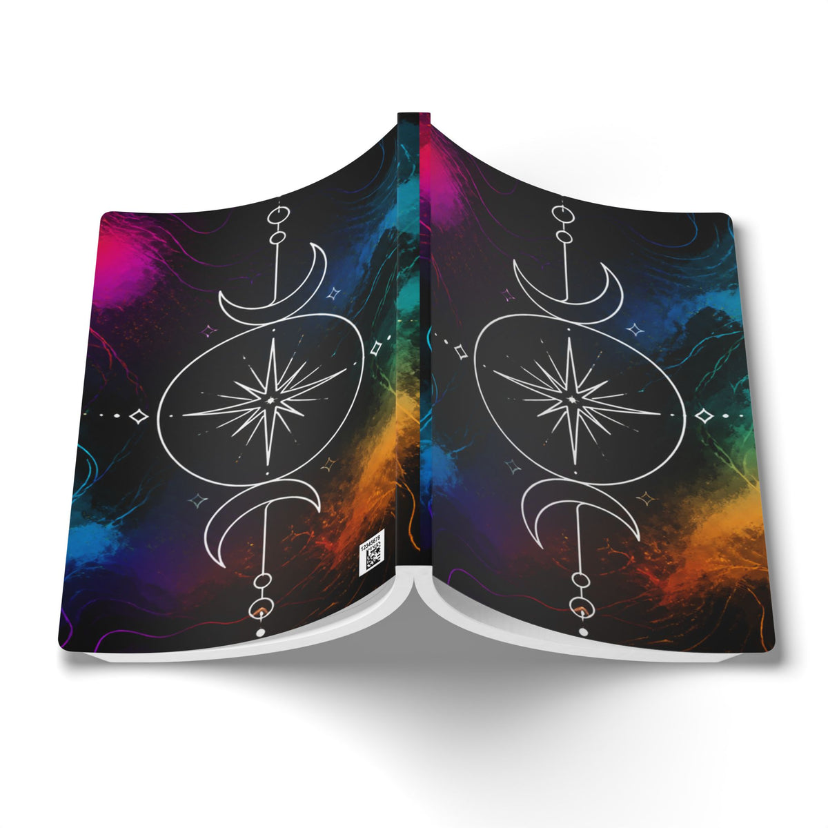 Celestial Compass Softcover Journal — Moon Phases & Starburst Notebook