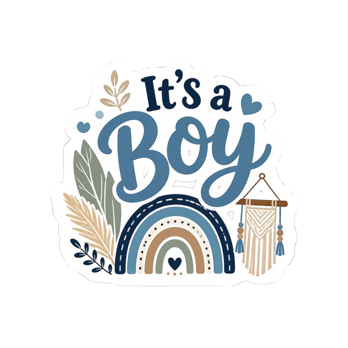 It’s a Boy Boho Baby Shower Kiss-Cut Sticker