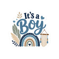 It’s a Boy Boho Baby Shower Kiss-Cut Sticker