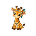 Cute Giraffe Kiss-Cut Sticker