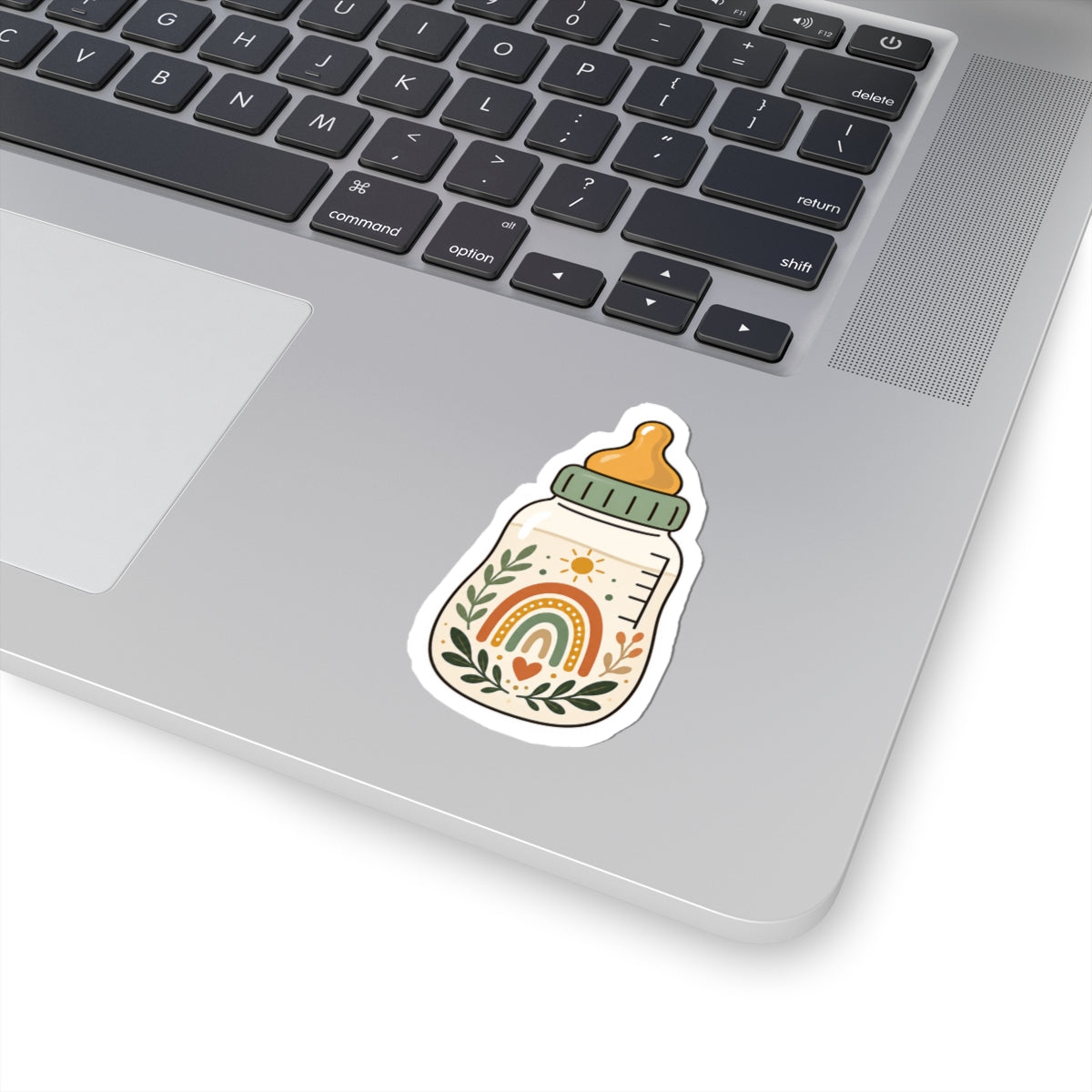 Rainbow Boho Baby Bottle Kiss-Cut Sticker
