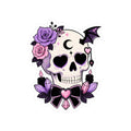 Pastel Gothic Sugar Skull Kiss-Cut Sticker