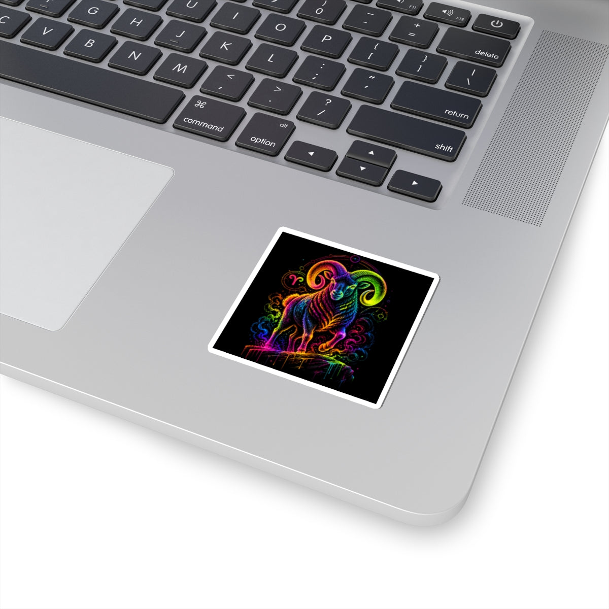 Neon Capricorn Ram Zodiac Kiss-Cut Sticker