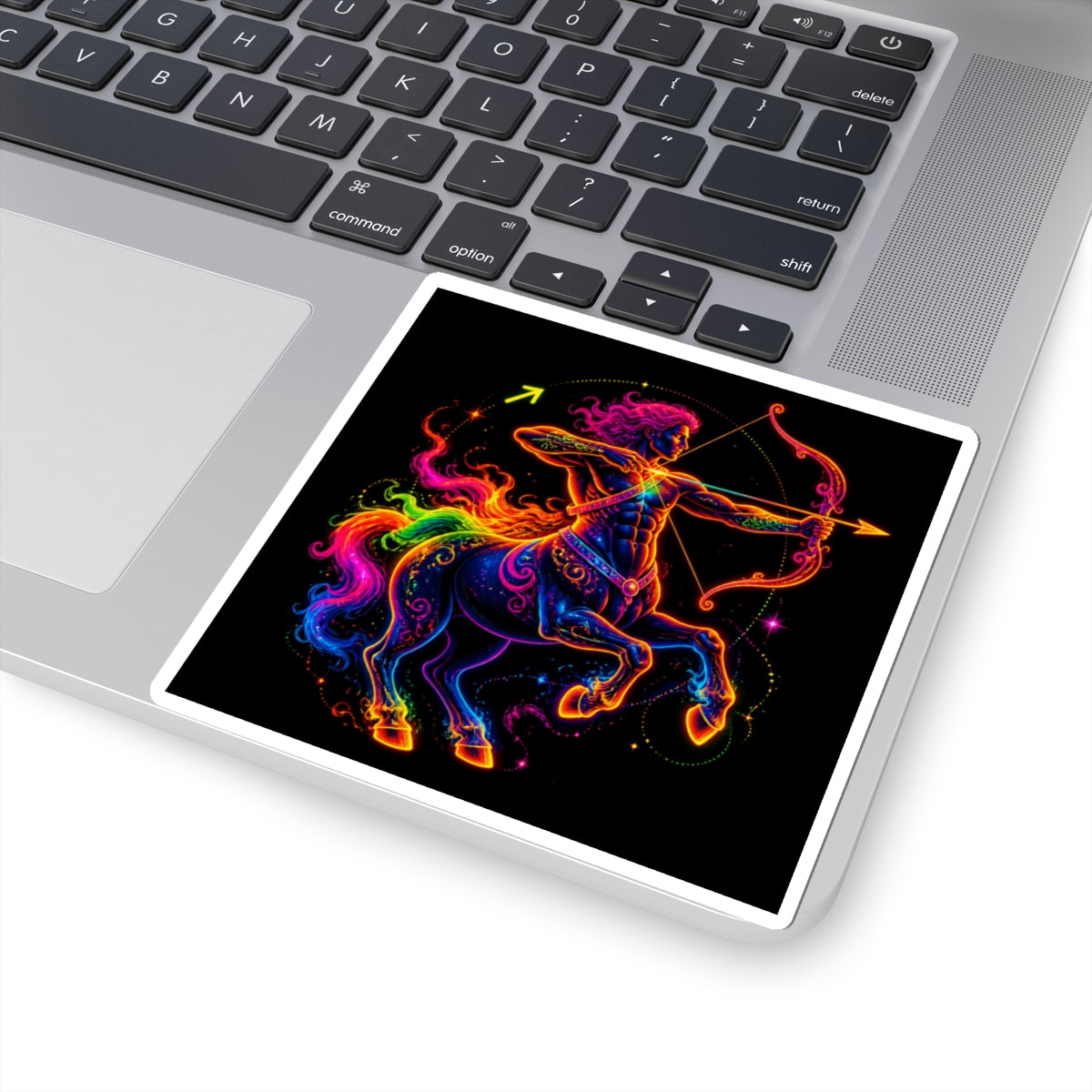 Neon Sagittarius Archer Kiss-Cut Sticker