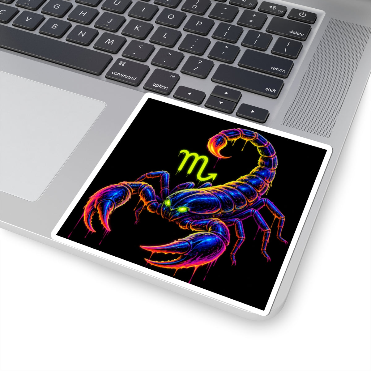 Neon Scorpion Zodiac Kiss-Cut Sticker