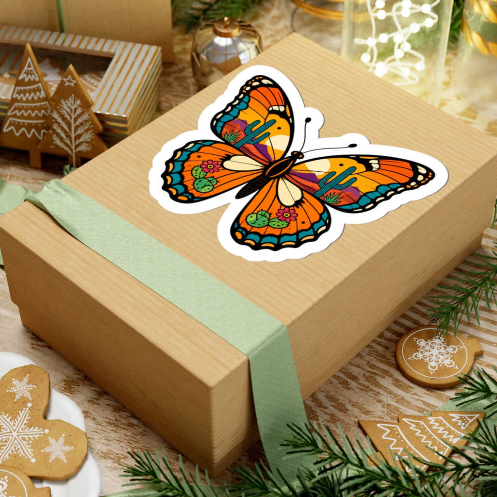 Colorful Desert Butterfly Kiss-Cut Sticker