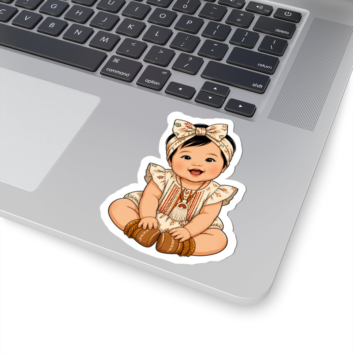 Adorable Baby Girl Kiss-Cut Sticker