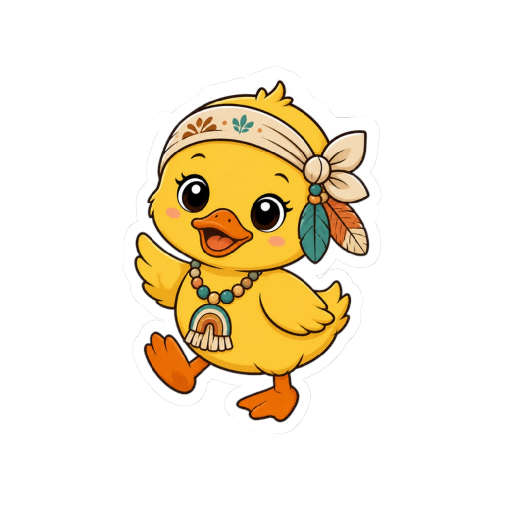 Adorable Boho Duckling Kiss-Cut Sticker