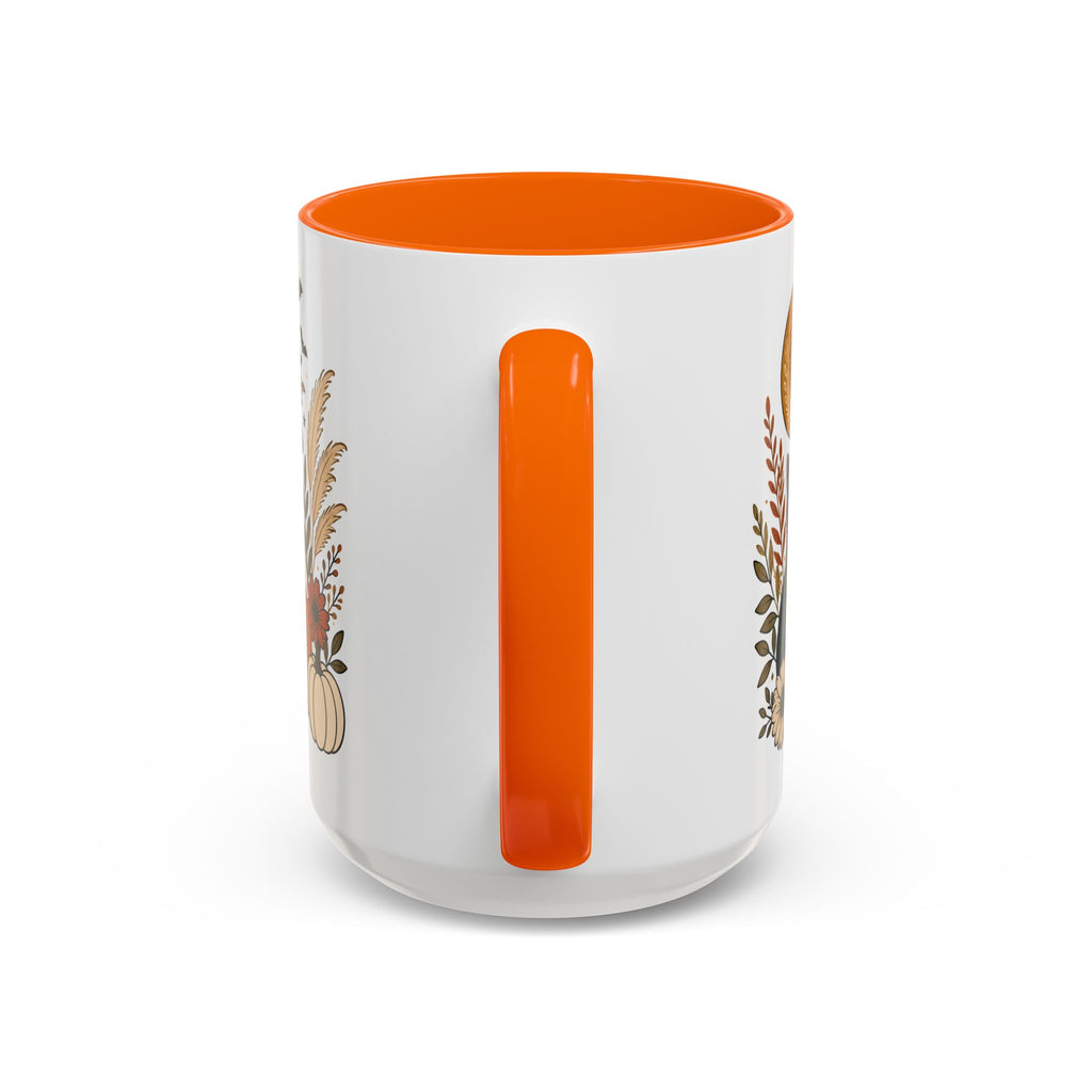 Halloween Ghost & Black Cat Accent Coffee Mug — Spooky Pumpkin Fall Coffee Cup (11/15oz)
