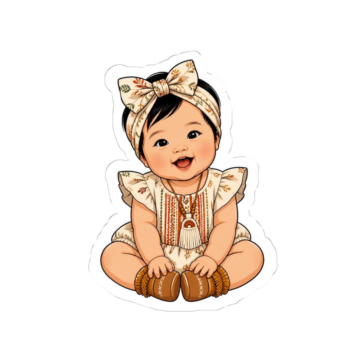 Adorable Baby Girl Kiss-Cut Sticker