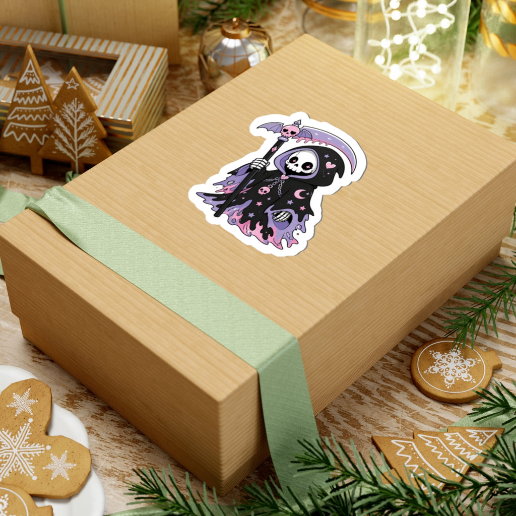 Pastel Gothic Grim Reaper Kiss-Cut Sticker