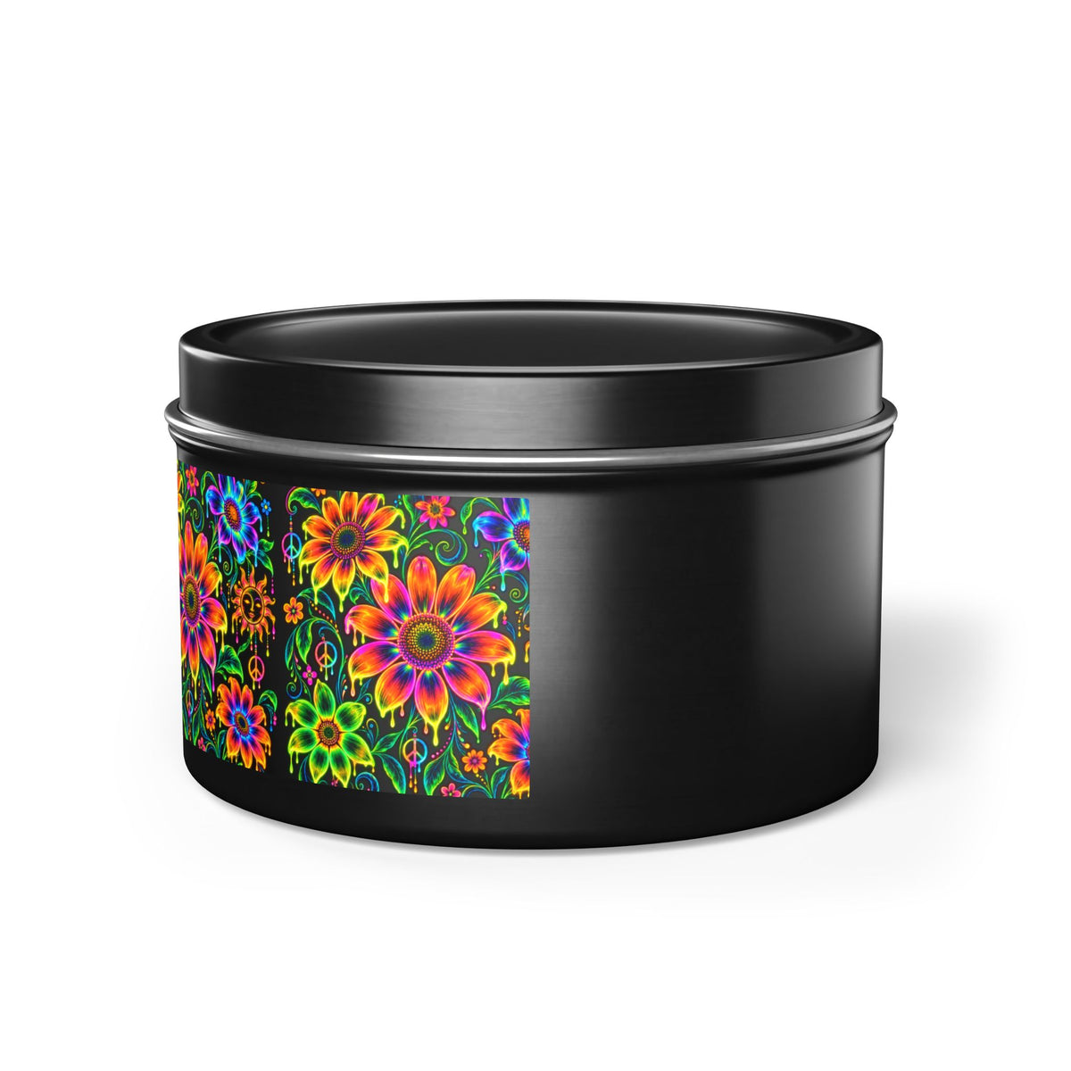 Colorful Floral Tin Candle