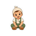 Adorable Baby Boy Kiss-Cut Sticker