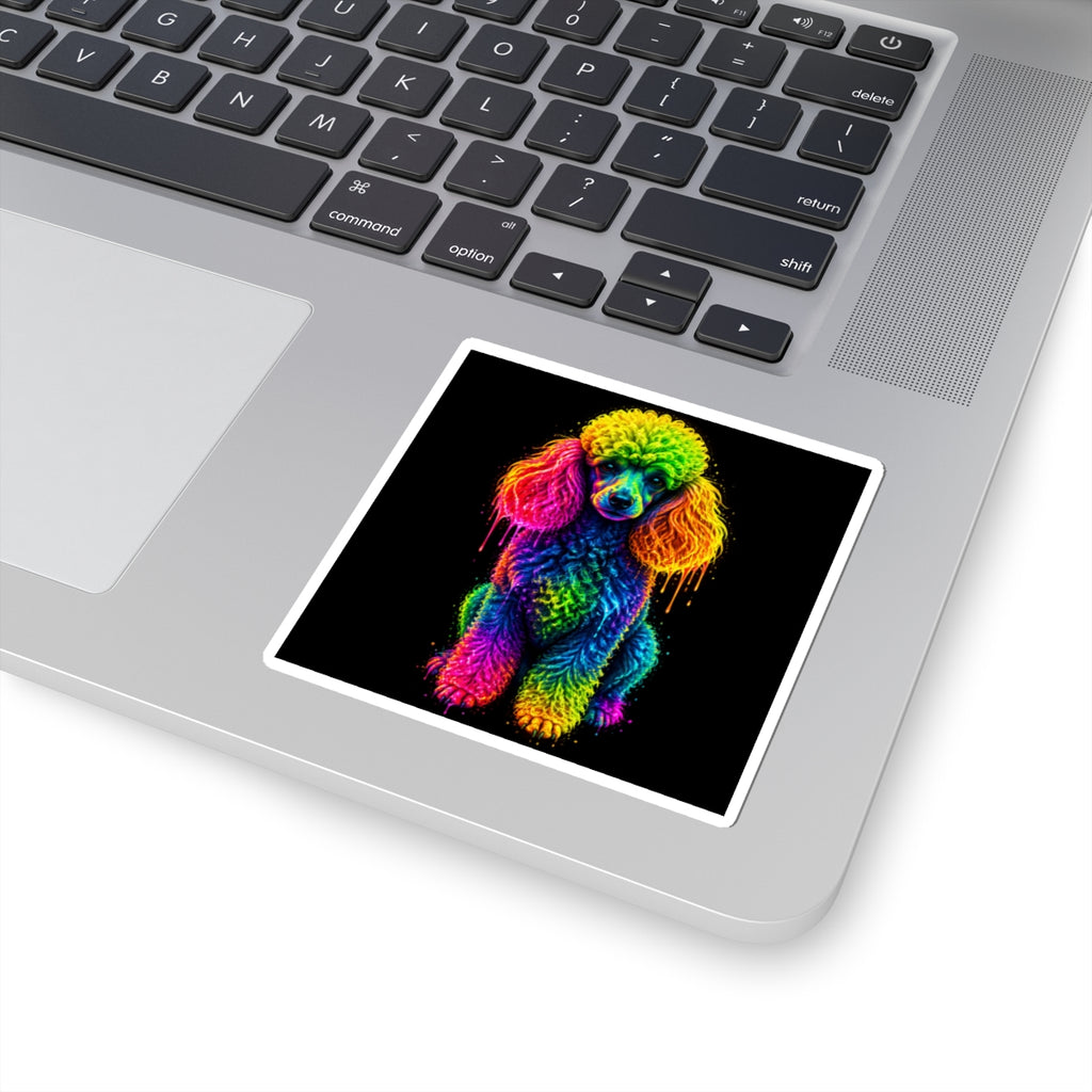 Rainbow Poodle Kiss-Cut Sticker