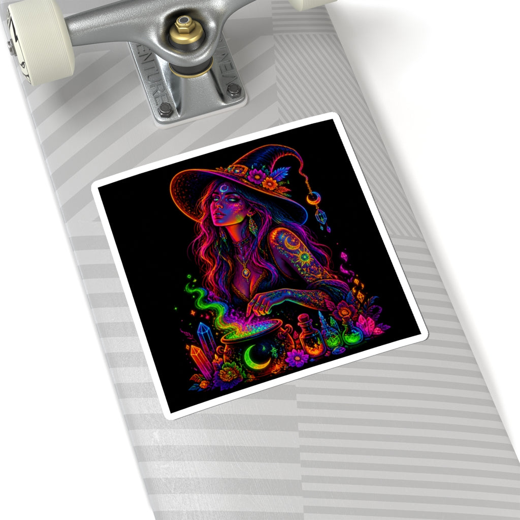 Neon Mystic Witch Kiss-Cut Sticker