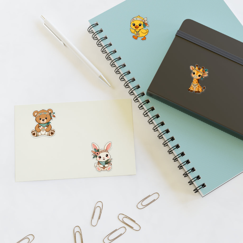 Cute Boho Animals Sticker Sheets