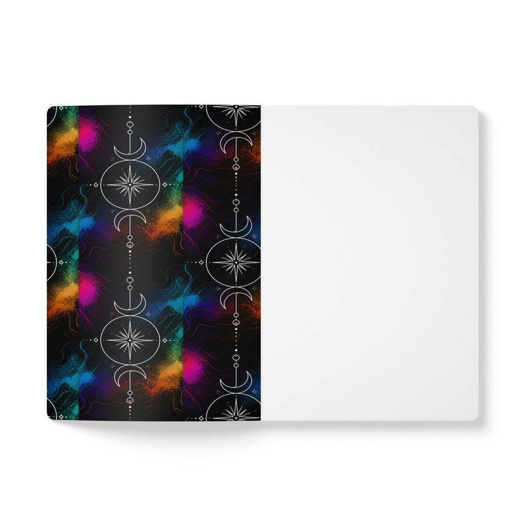 Celestial Compass Softcover Journal — Moon Phases & Starburst Notebook