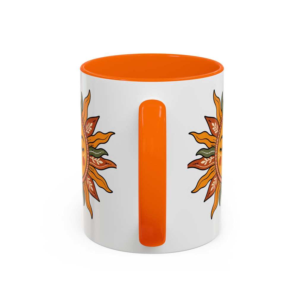 Sunface Accent Coffee Mug — Boho Sun Goddess Ceramic Mug (11/15oz)
