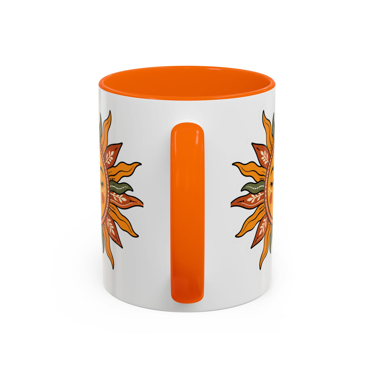 Sunface Accent Coffee Mug — Boho Sun Goddess Ceramic Mug (11/15oz)