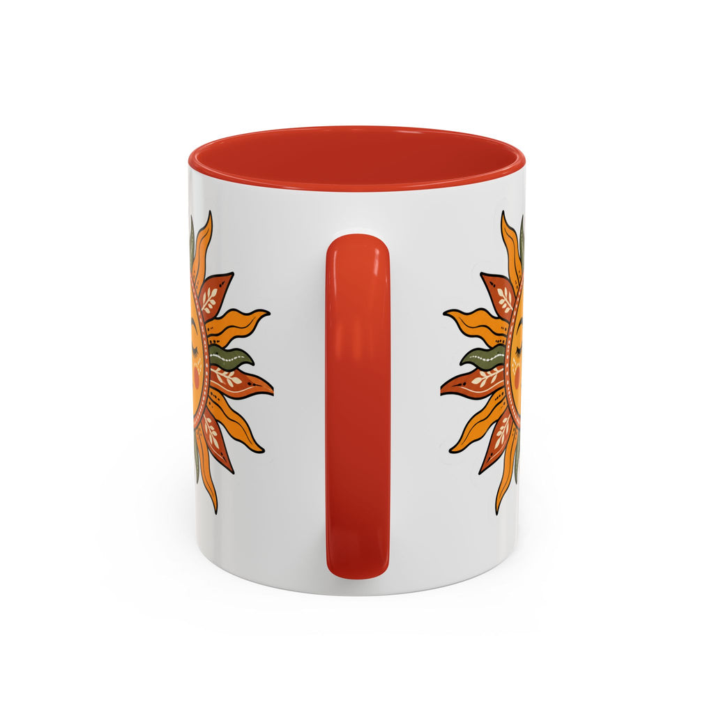 Sunface Accent Coffee Mug — Boho Sun Goddess Ceramic Mug (11/15oz)