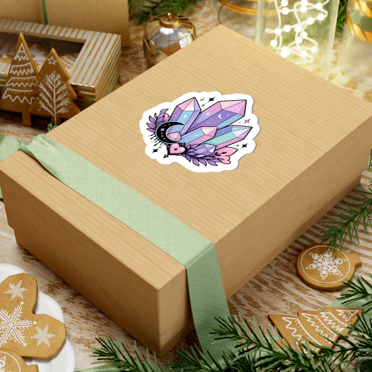 Mystical Crystal Moon Kiss-Cut Sticker