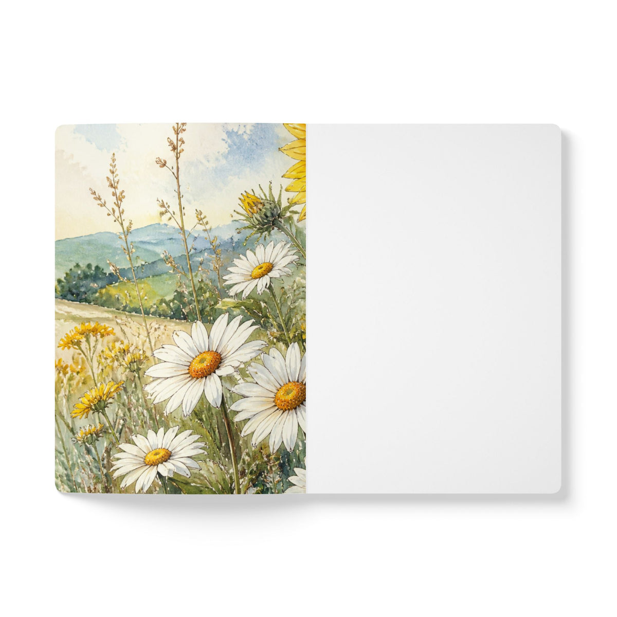 Sunflower Lovers Softcover Journal — Romantic Floral Notebook with Inside Prints