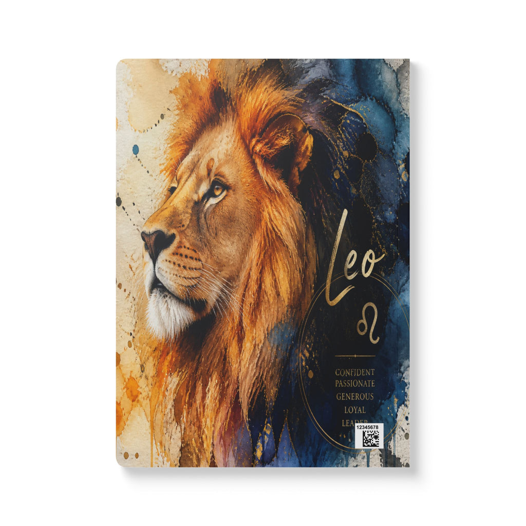 Leo Lion Softcover Journal — Zodiac Notebook with Inspirational Inside Prints