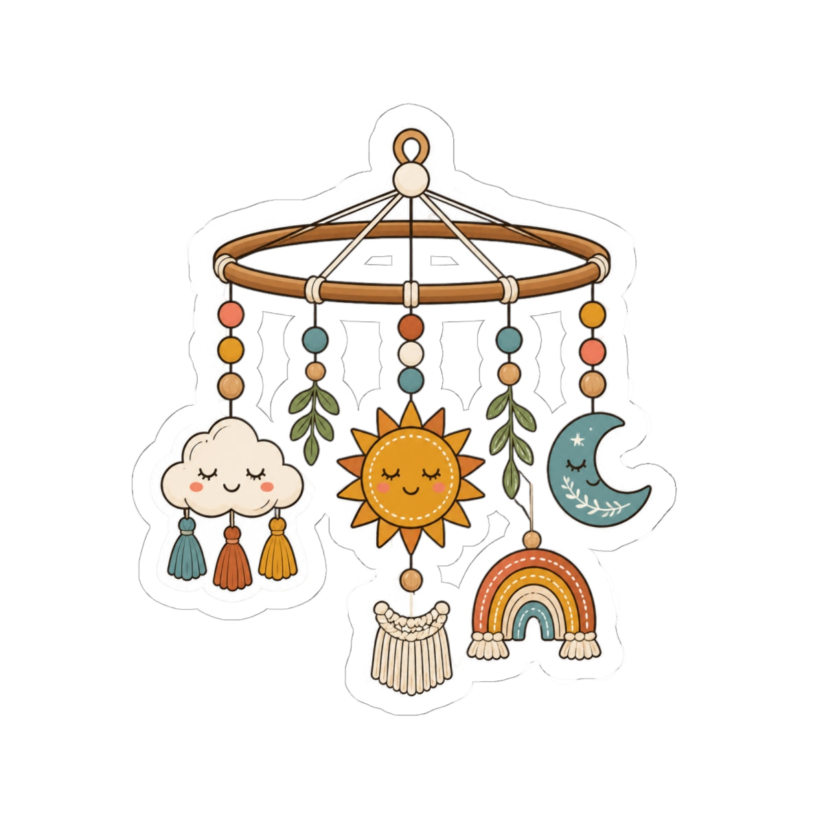 Boho Baby Mobile Kiss-Cut Stickers