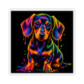 Neon Rainbow Dachshund Kiss-Cut Sticker