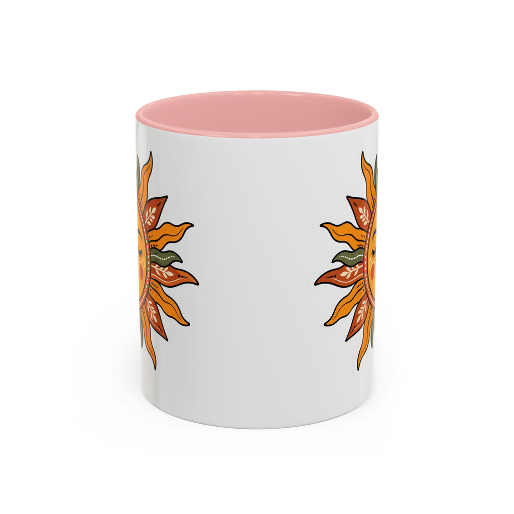 Sunface Accent Coffee Mug — Boho Sun Goddess Ceramic Mug (11/15oz)