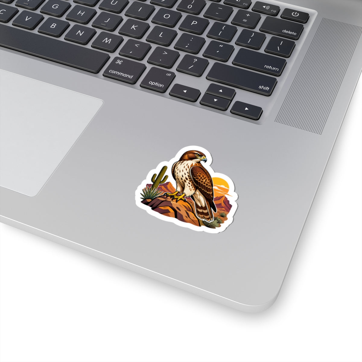 Desert Hawk and Cactus Kiss-Cut Sticker