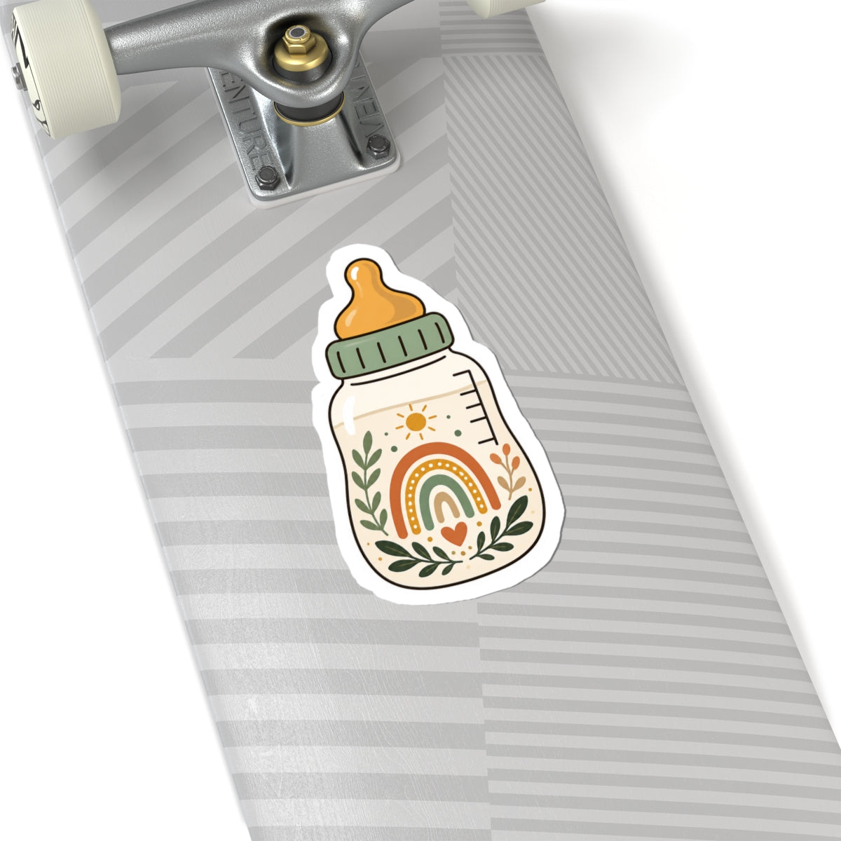 Rainbow Boho Baby Bottle Kiss-Cut Sticker