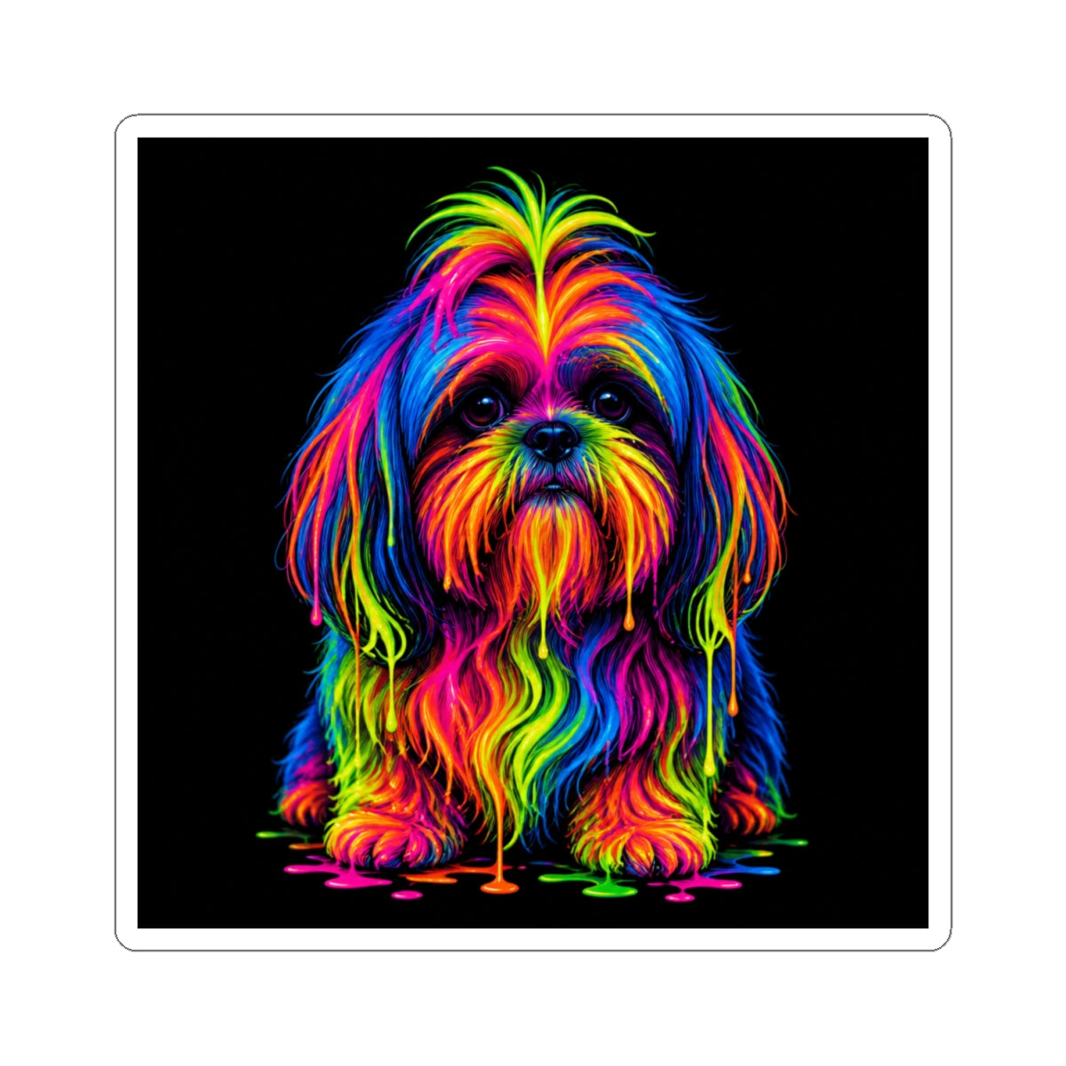 Rainbow Shih Tzu Kiss-Cut Sticker