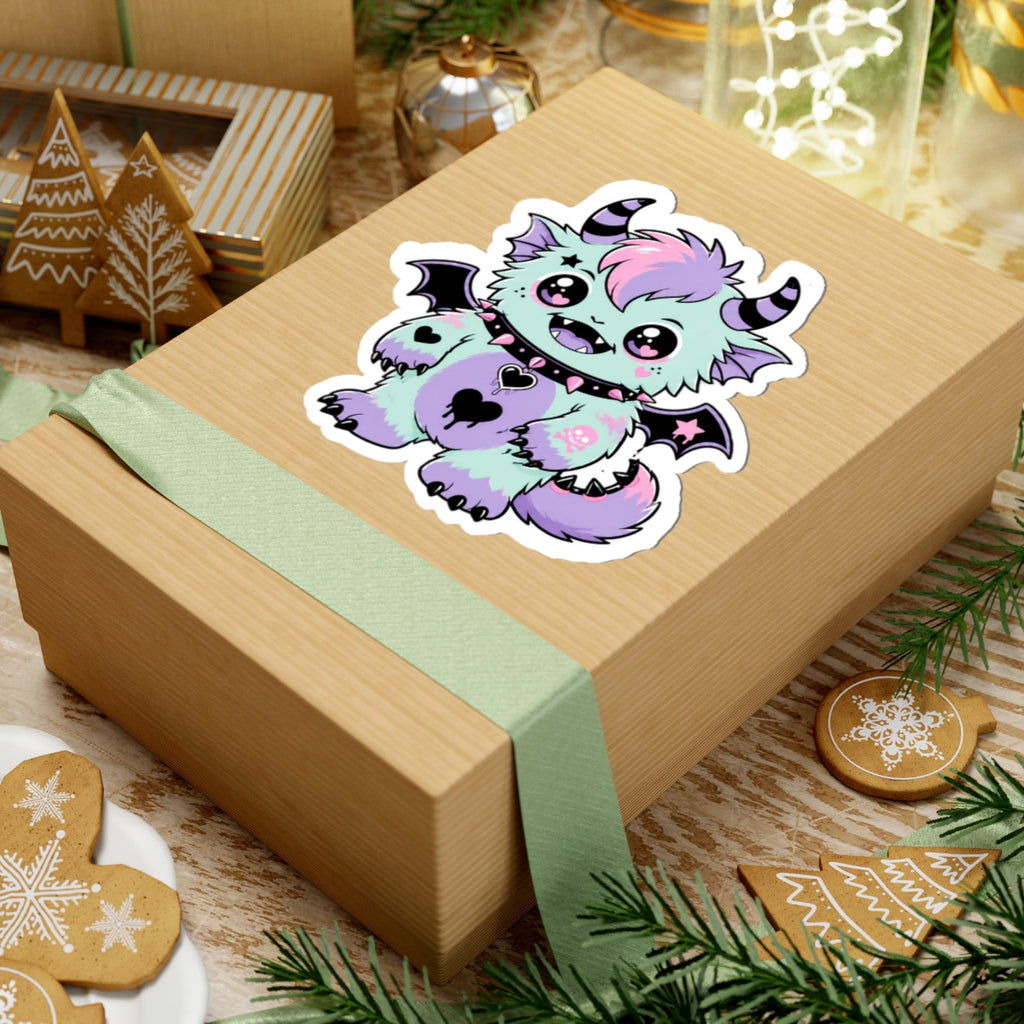 Cute Pastel Goth Monster Kiss-Cut Sticker
