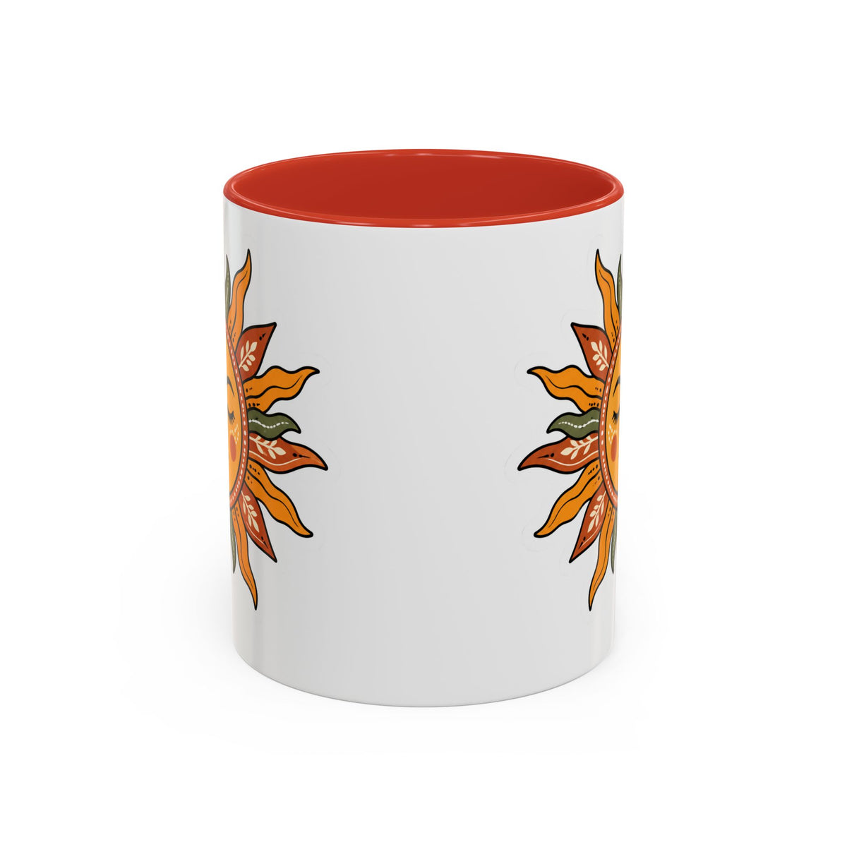 Sunface Accent Coffee Mug — Boho Sun Goddess Ceramic Mug (11/15oz)