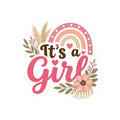 It’s a Girl Floral Boho Kiss-Cut Sticker