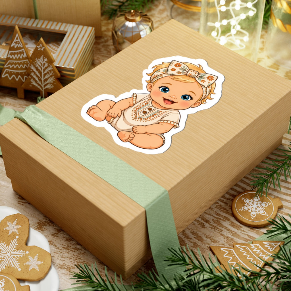 Boho Baby Girl Kiss-Cut Sticker