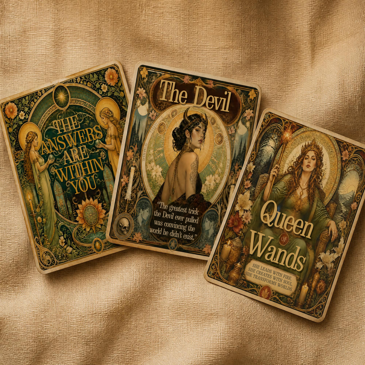 The Golden Lily Printable Tarot Deck (With Tuck Box and Cheat Sheet)