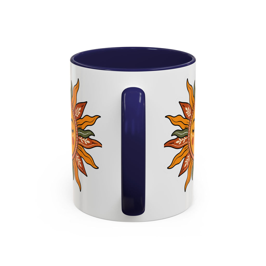 Sunface Accent Coffee Mug — Boho Sun Goddess Ceramic Mug (11/15oz)