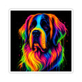 Rainbow Saint Bernard Dog Kiss-Cut Sticker