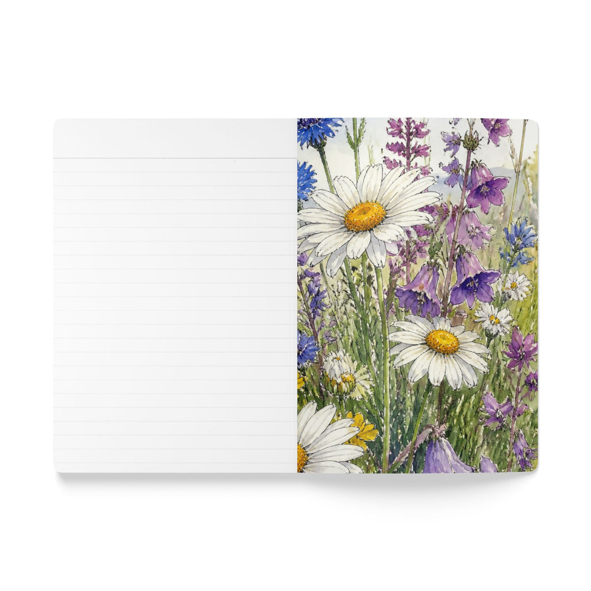 Floral Reaper Softcover Journal — Gothic Skull & Wildflower Notebook