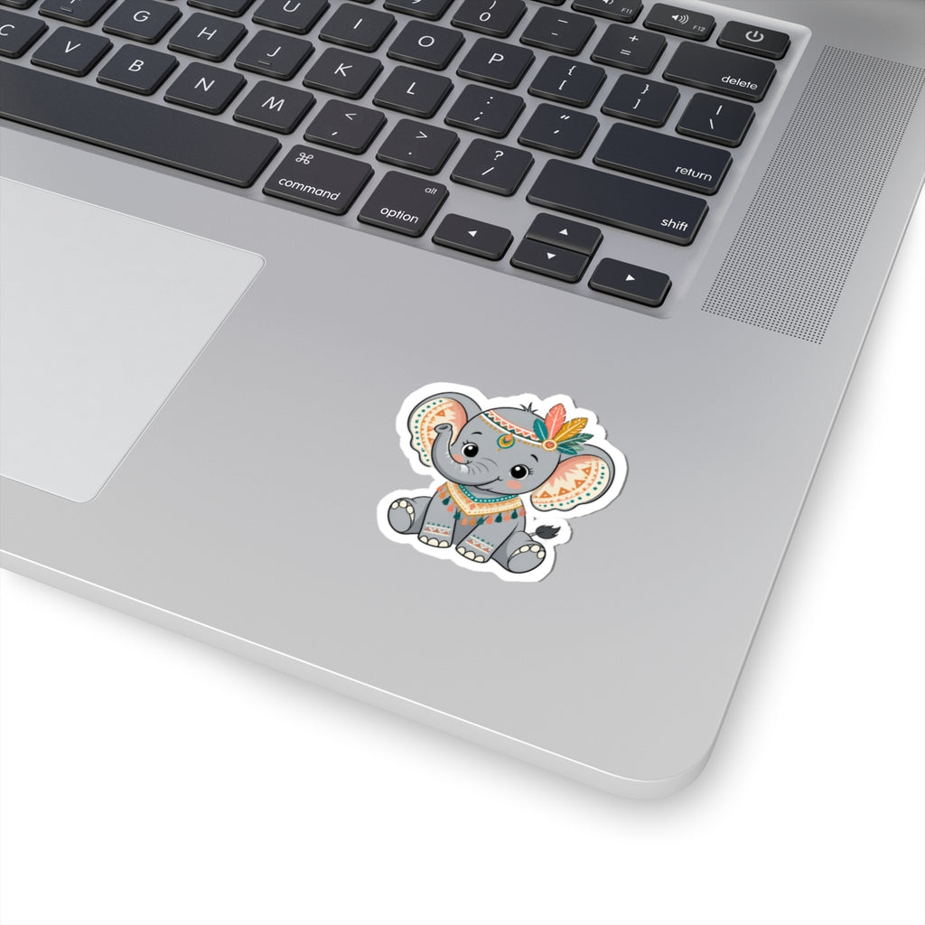 Cute Boho Elephant Kiss-Cut Sticker
