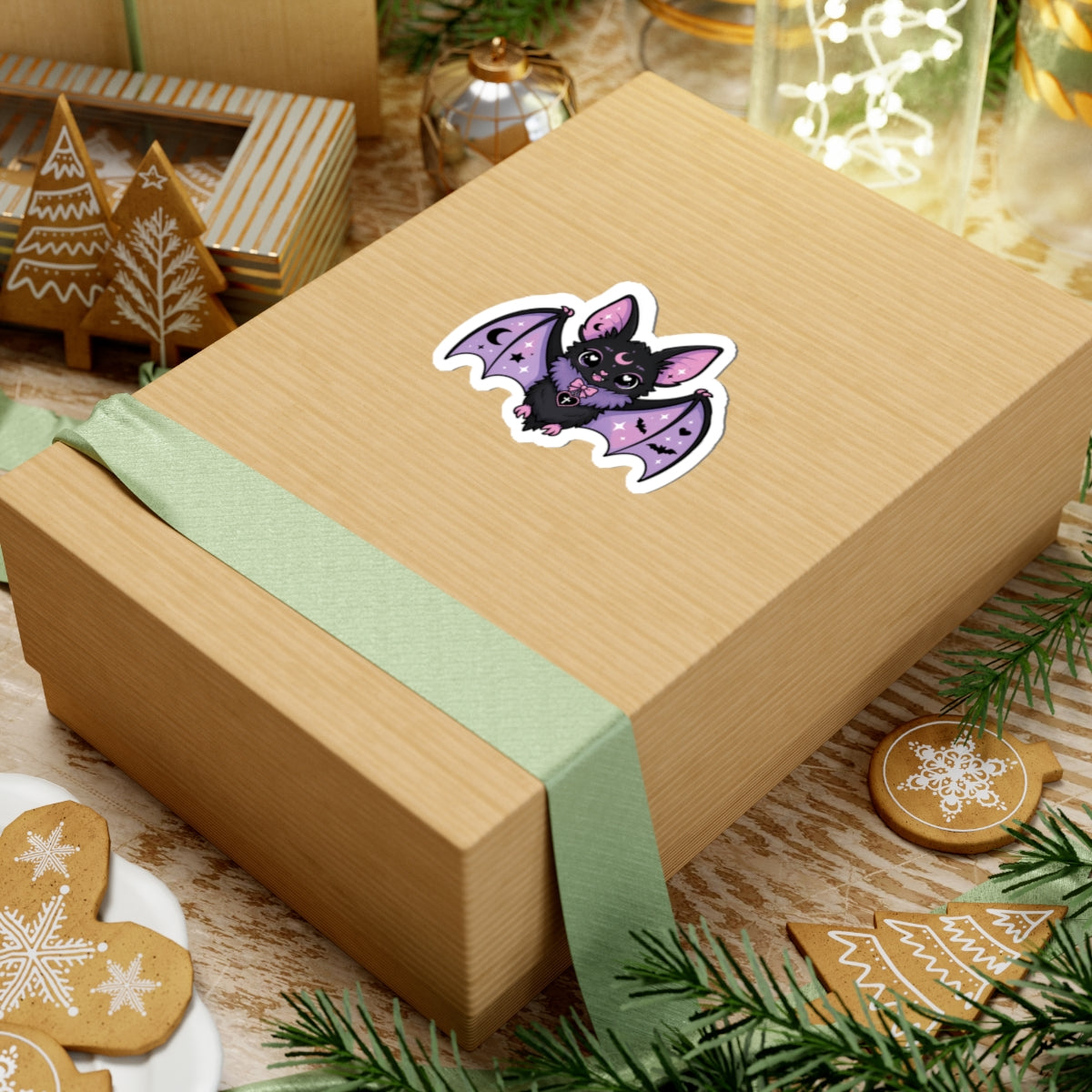 Pastel Gothic Bat Kiss-Cut Sticker