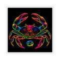 Neon Cancer Zodiac Crab Kiss-Cut Sticker