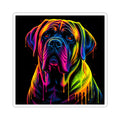 Neon Rainbow Mastiff Dog Kiss-Cut Sticker