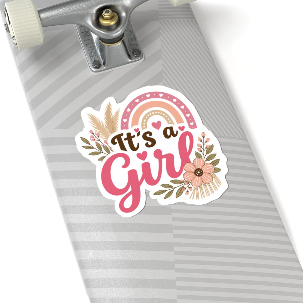 It’s a Girl Floral Boho Kiss-Cut Sticker
