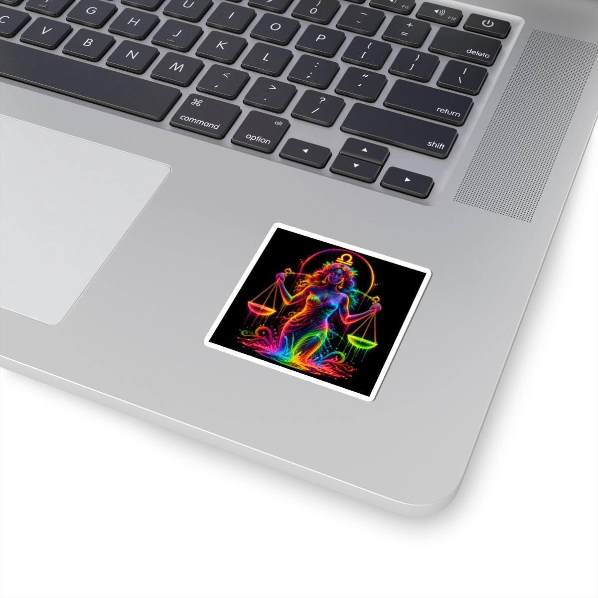 Neon Libra Goddess Kiss-Cut Sticker