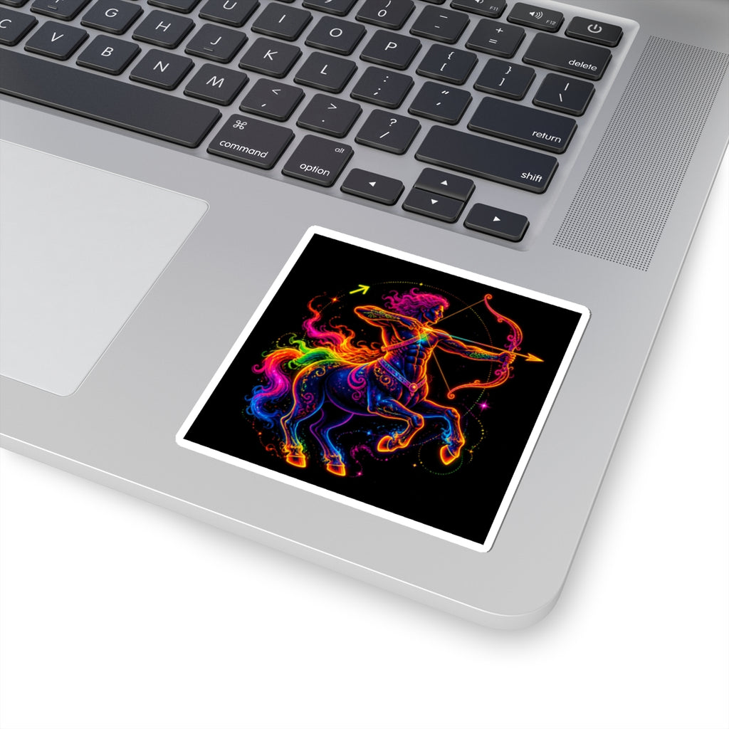 Neon Sagittarius Archer Kiss-Cut Sticker