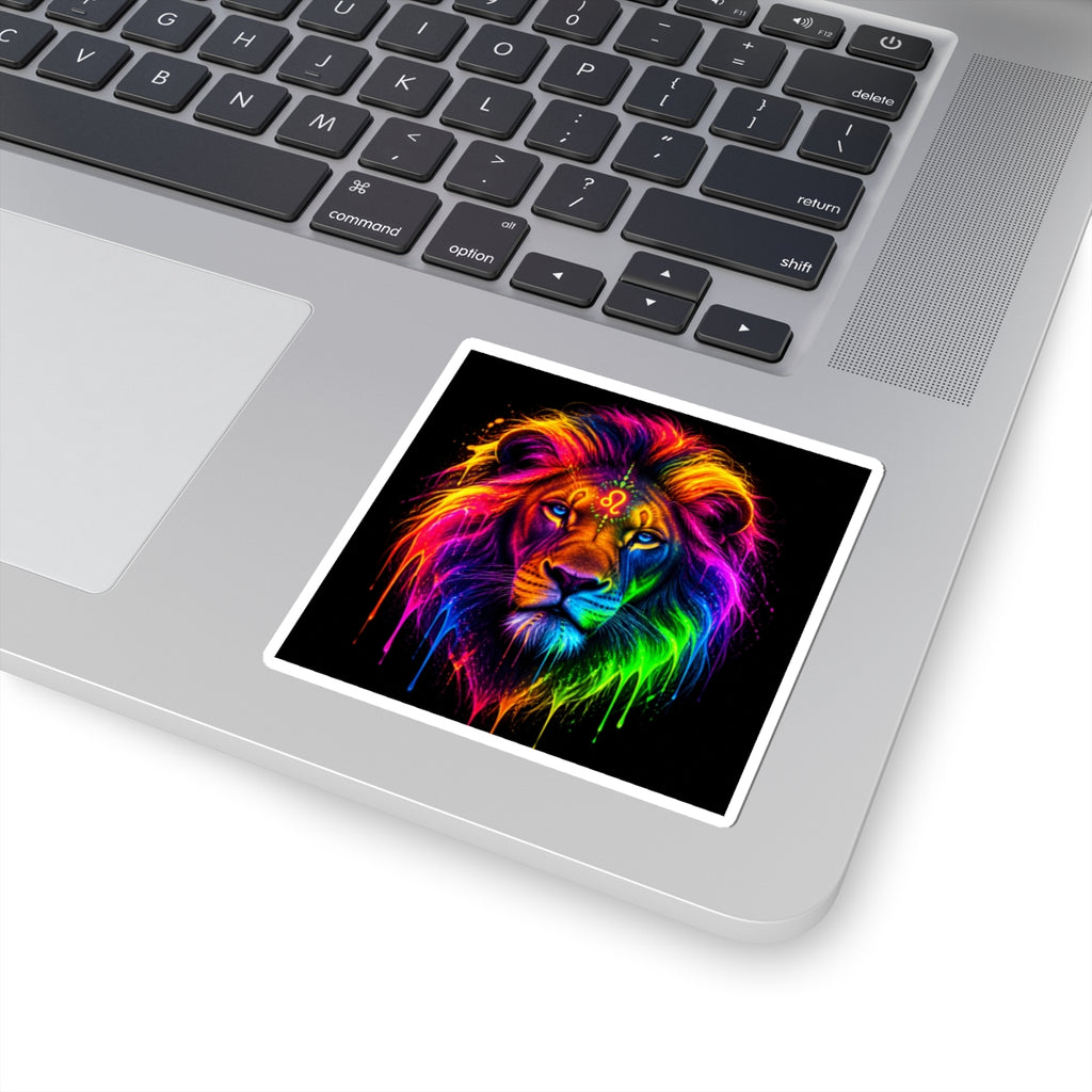 Rainbow Leo Lion Kiss-Cut Sticker